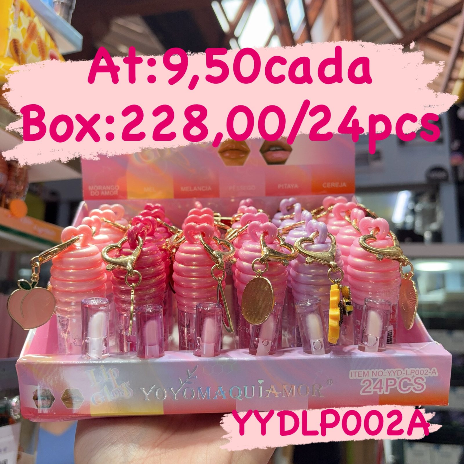 YYDLP002A lipgloss yoyomaquiamor box/24pcs
