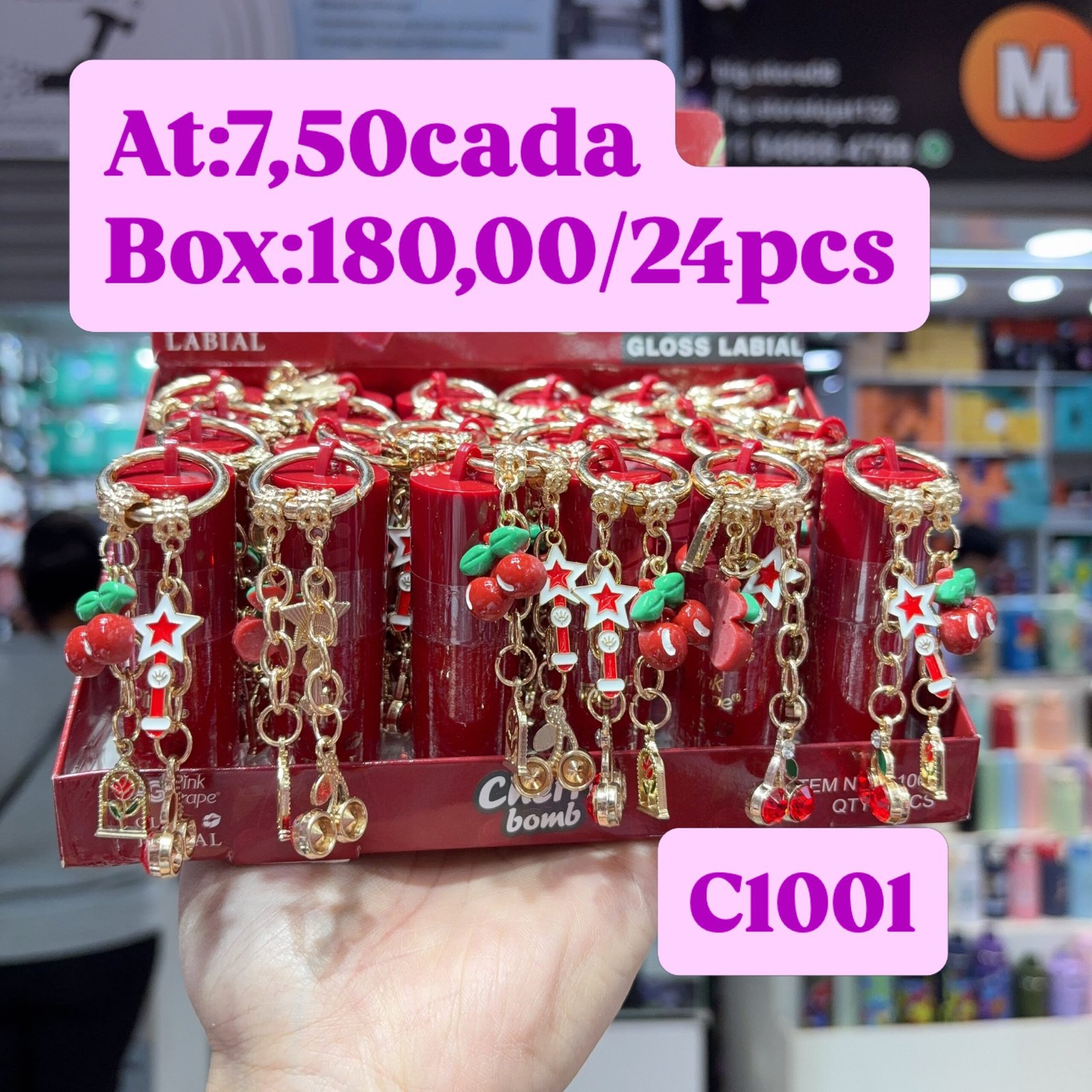 C1001 gloss cereja box:24pcs
