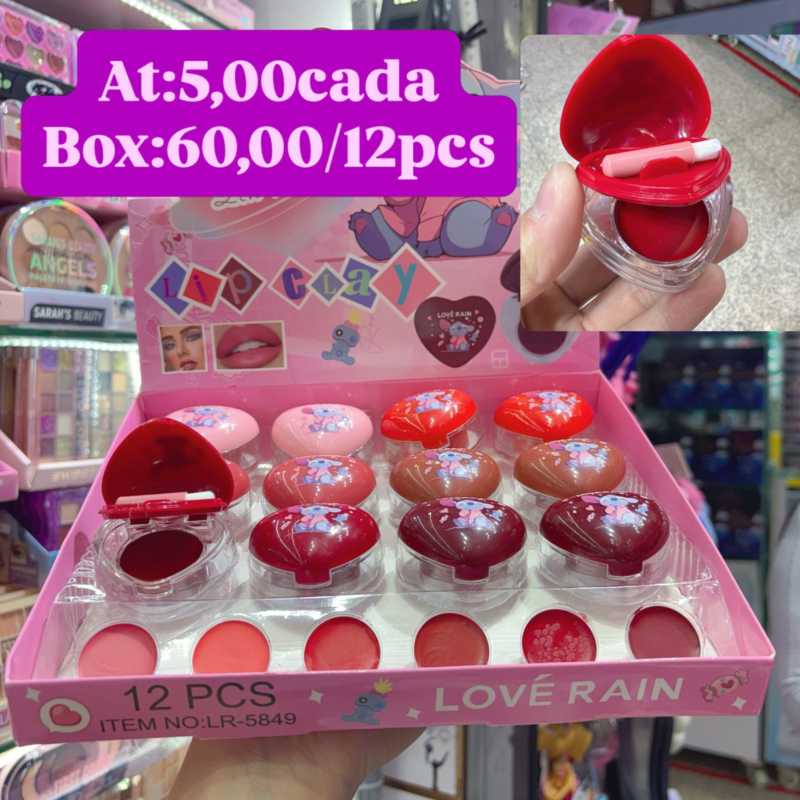 LR5849 lip tint love rain box:12pcs
