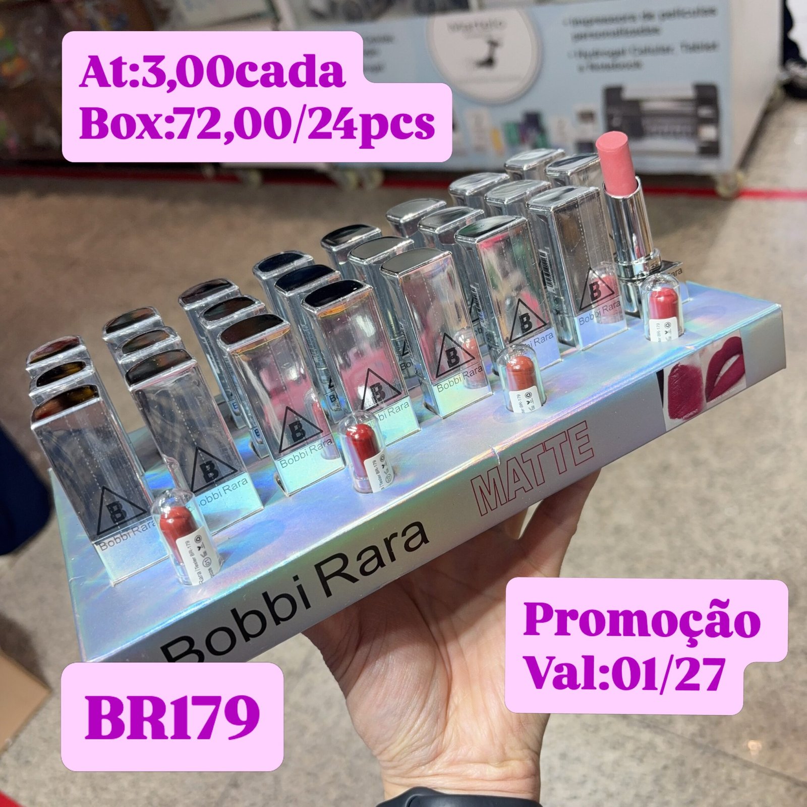 BR179 batom matte bobbi rara box:24pcs