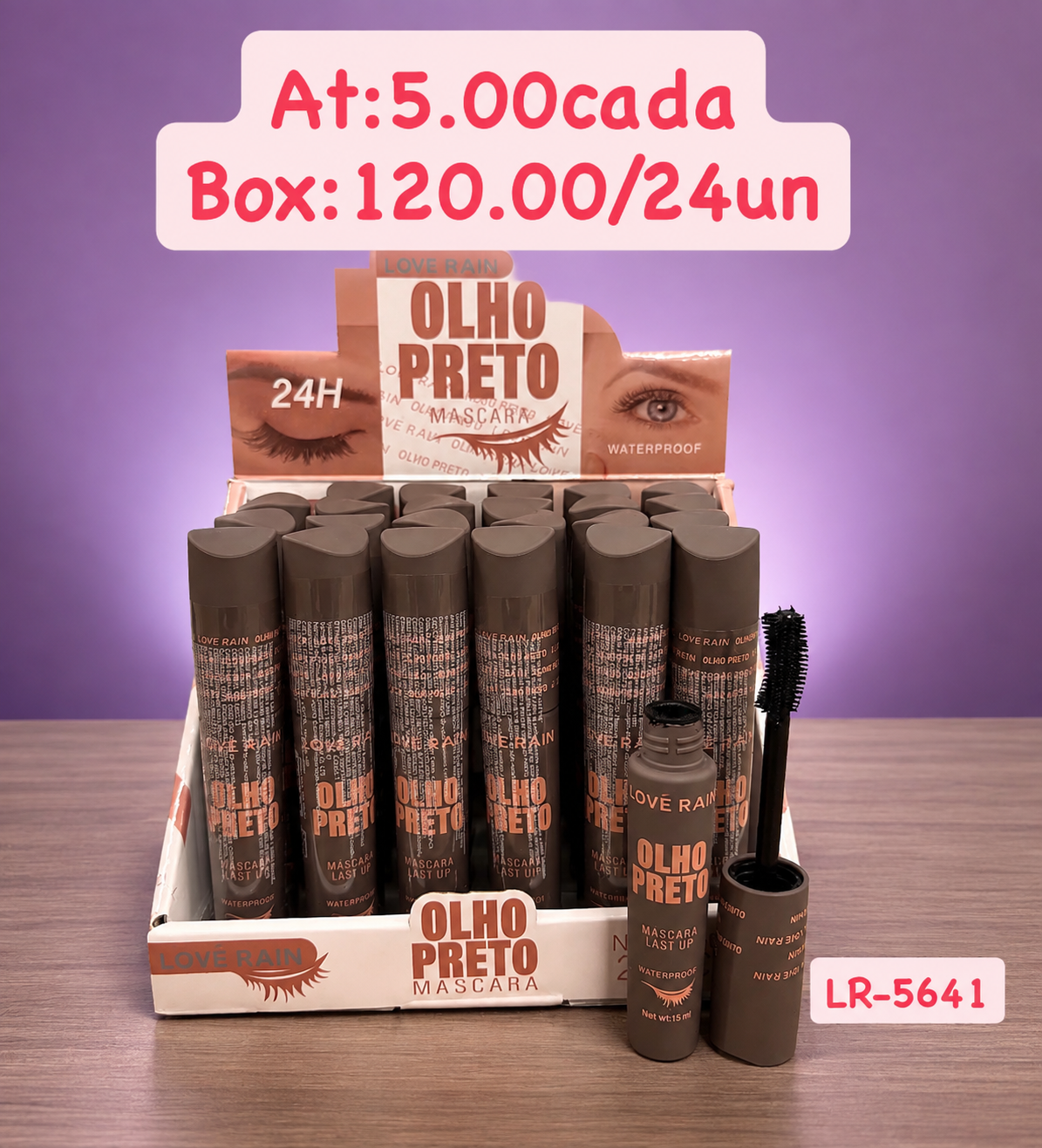 LR5641 mascara de cilios love rain box:24pcs