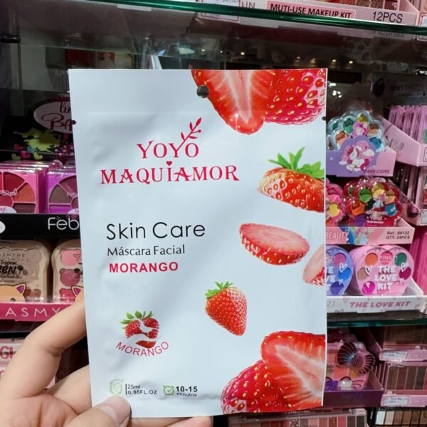 Máscara facial morango yoyomaquiamor