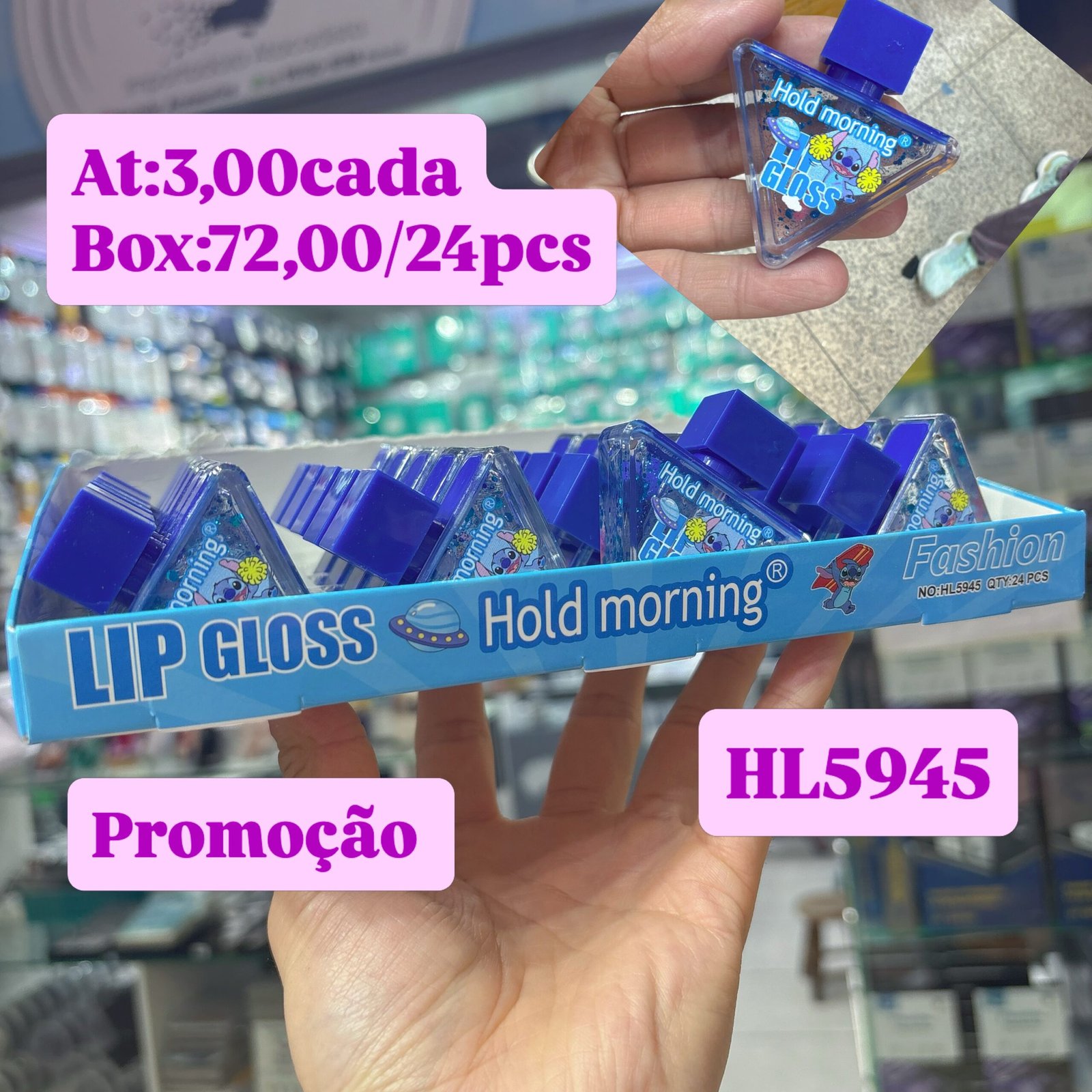 HL5945 lip gloss stitch box:24pcs