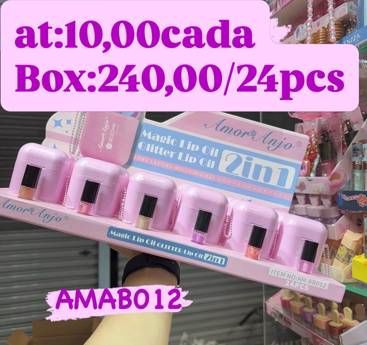 AMAB012 gloss amor anjo box:24pcs