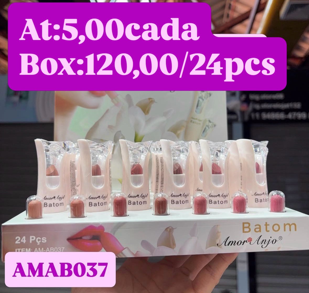 AMAB037 batom matte amor anjo box:24pcs