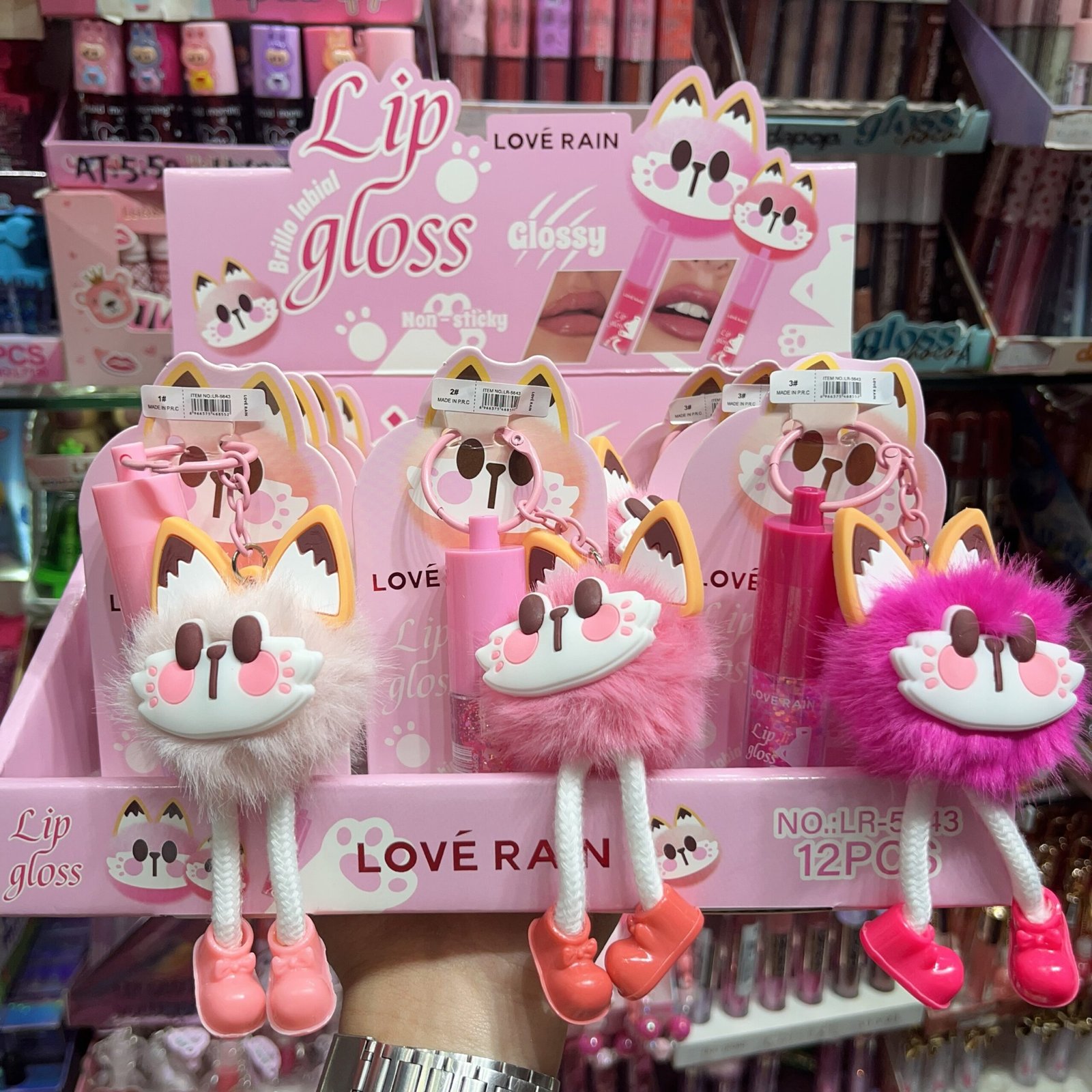 LR5643 Gloss labial chaveiro/ 12pcs