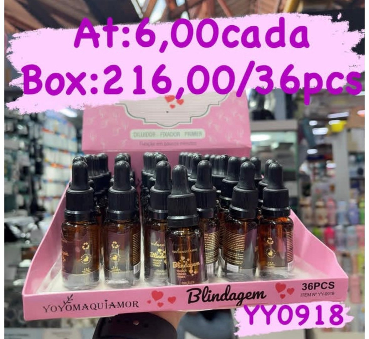 YY0918 blindage yoyo maquiamor box/36pcs