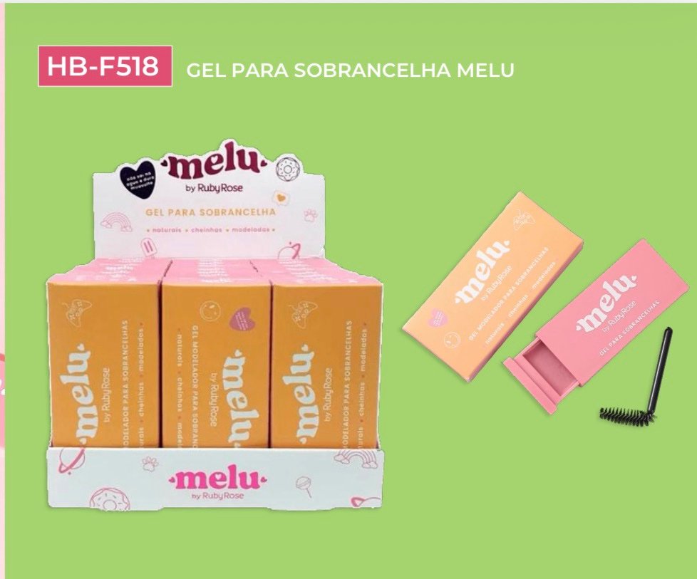 HBF518.   gel modelador melu para sombrancelha box/24pcs
