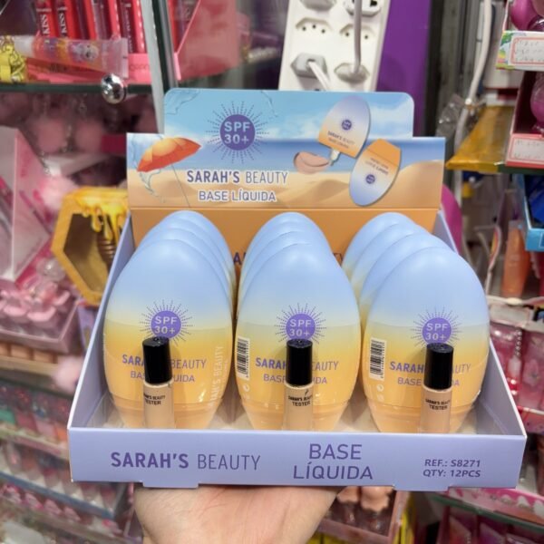 S8271 (A) Sarah’s Beauty Base Líquida Protetor Solar SPF30+/ 12Pcs