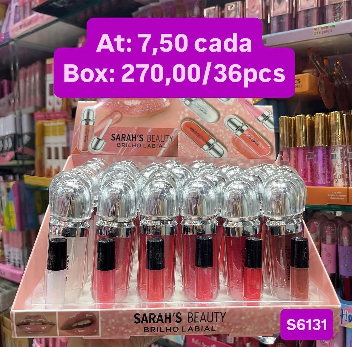 S6131 gloss sarasbeauty box:36pcs