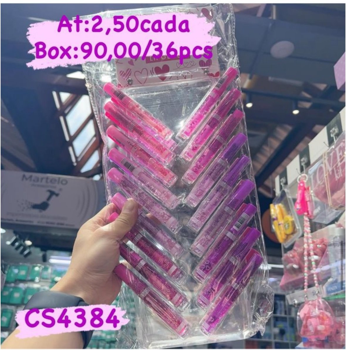 CS4384 lipgloss pink 21 box/36pcs