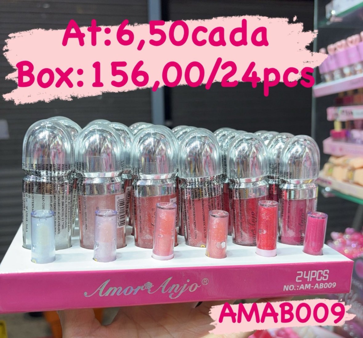 AMAB009 lipgloss amor anjo box/24pcs