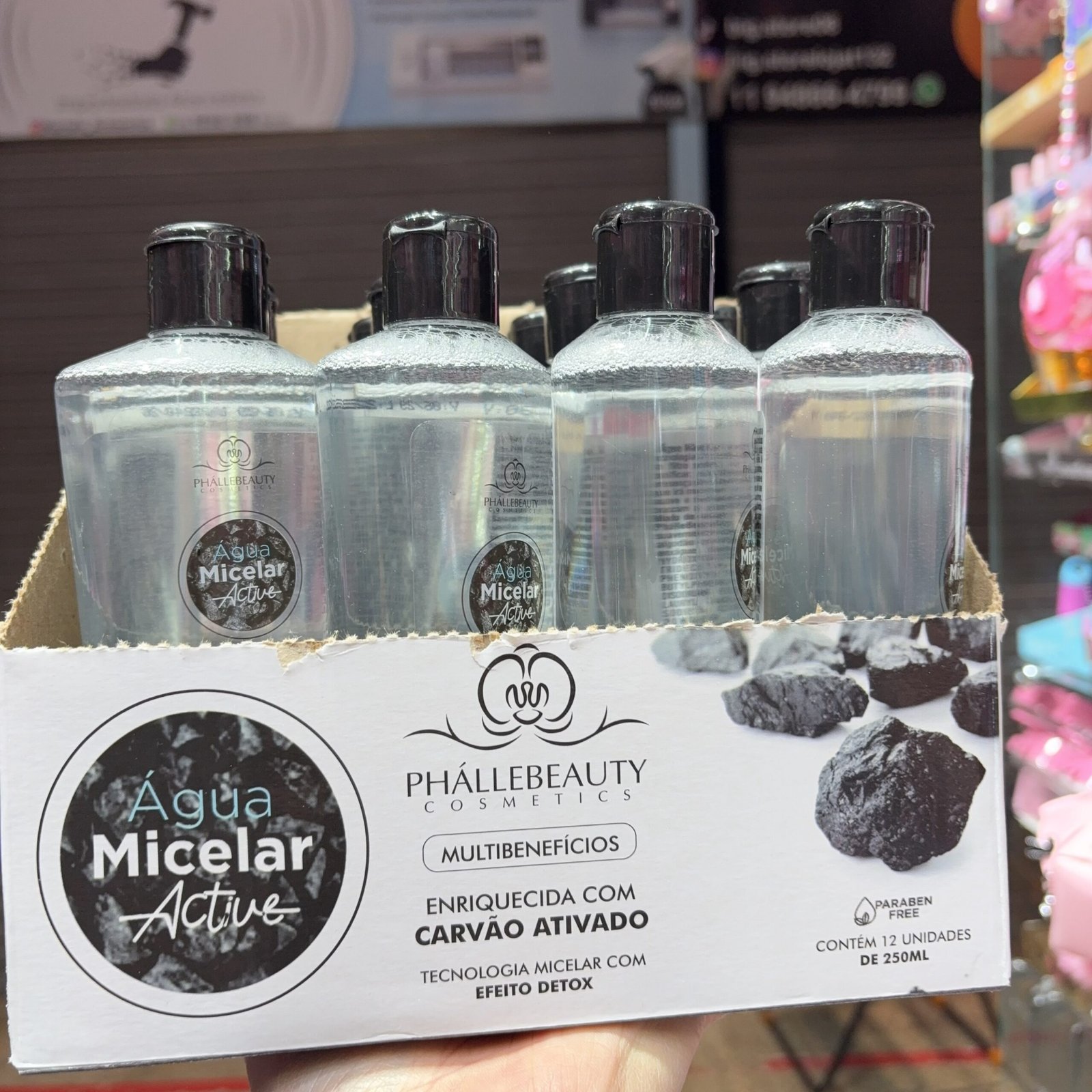 PH0021 água micelar 250ml phallebeauty box:12pcs