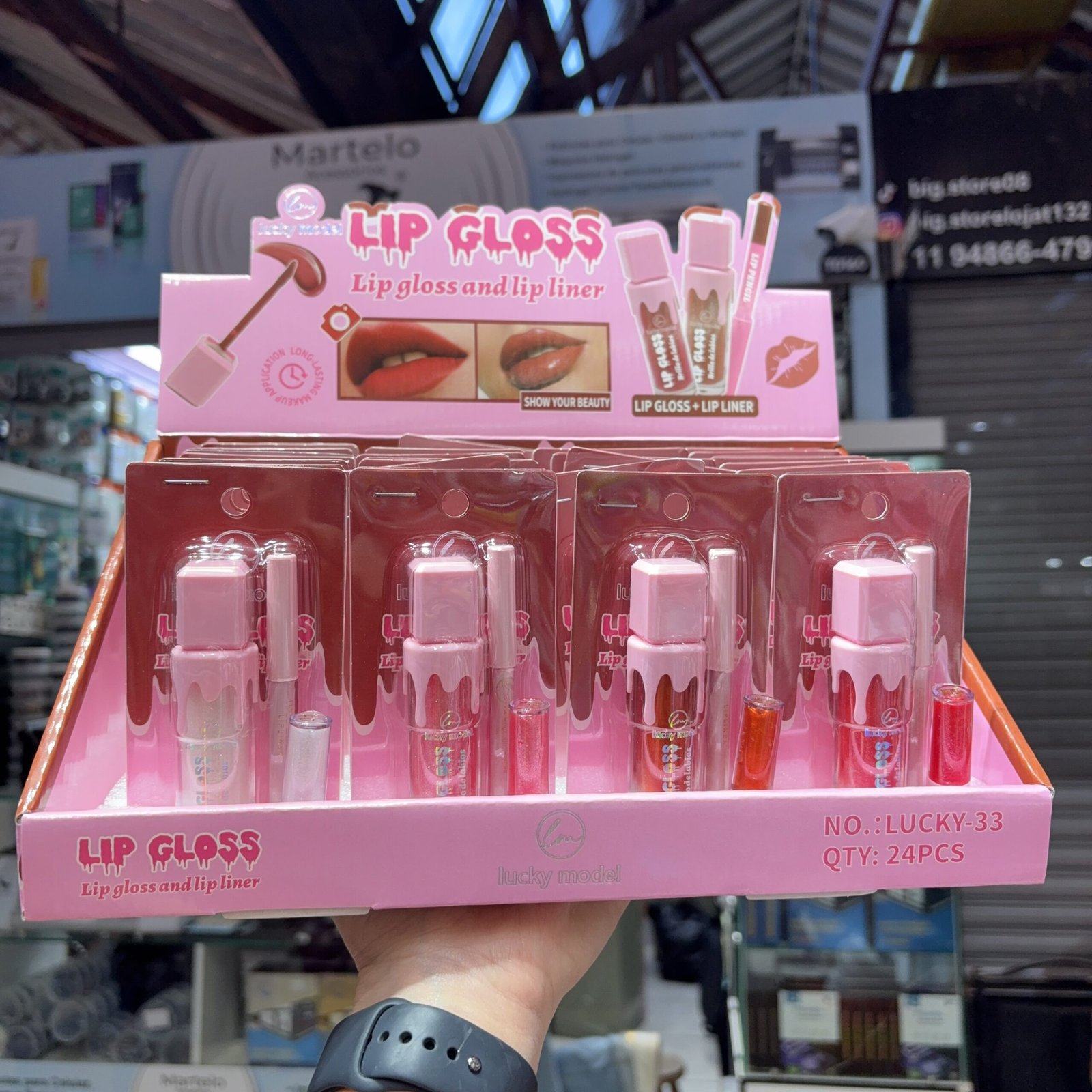 LU33 lip gliss e lapis para boca box:24pcs