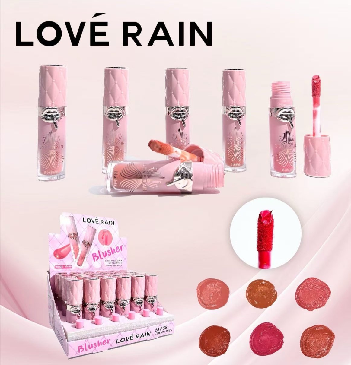 LR4202 blush líquido love rain box/24pcs