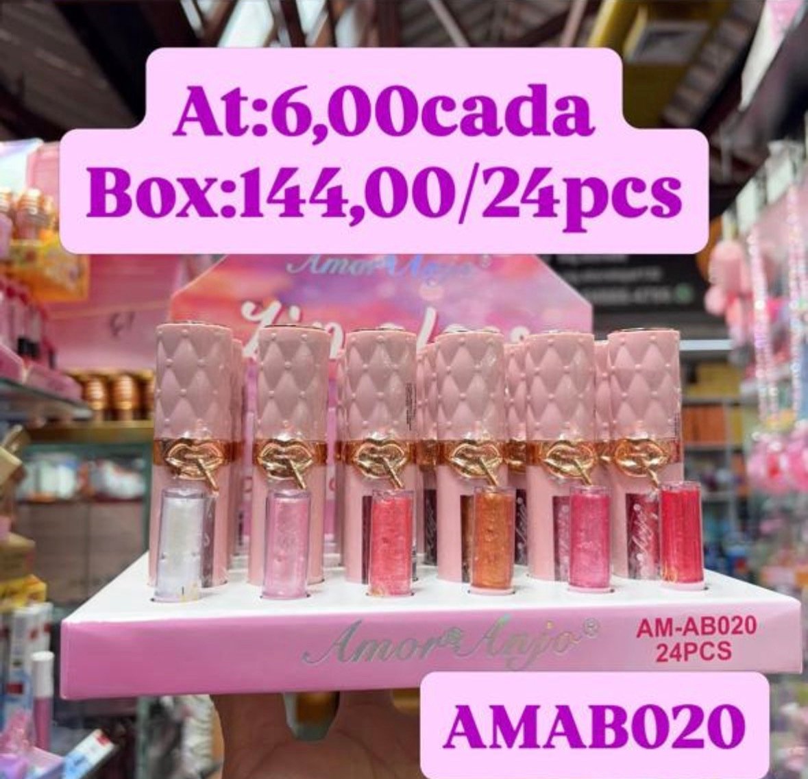 AMAB020 lip gloss amor anjo box:24pcs
