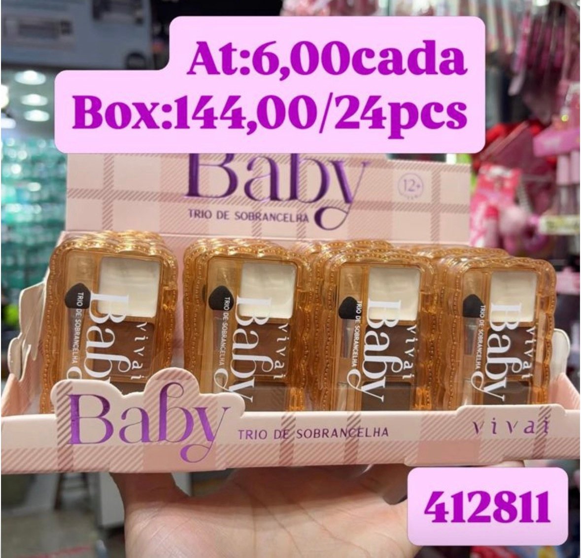 412811 trio de sombrancelha vivai box/24pcs